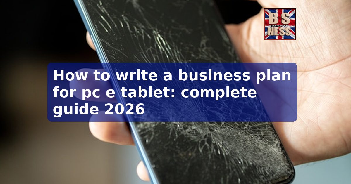 How to write a business plan for pc e tablet in the UK
